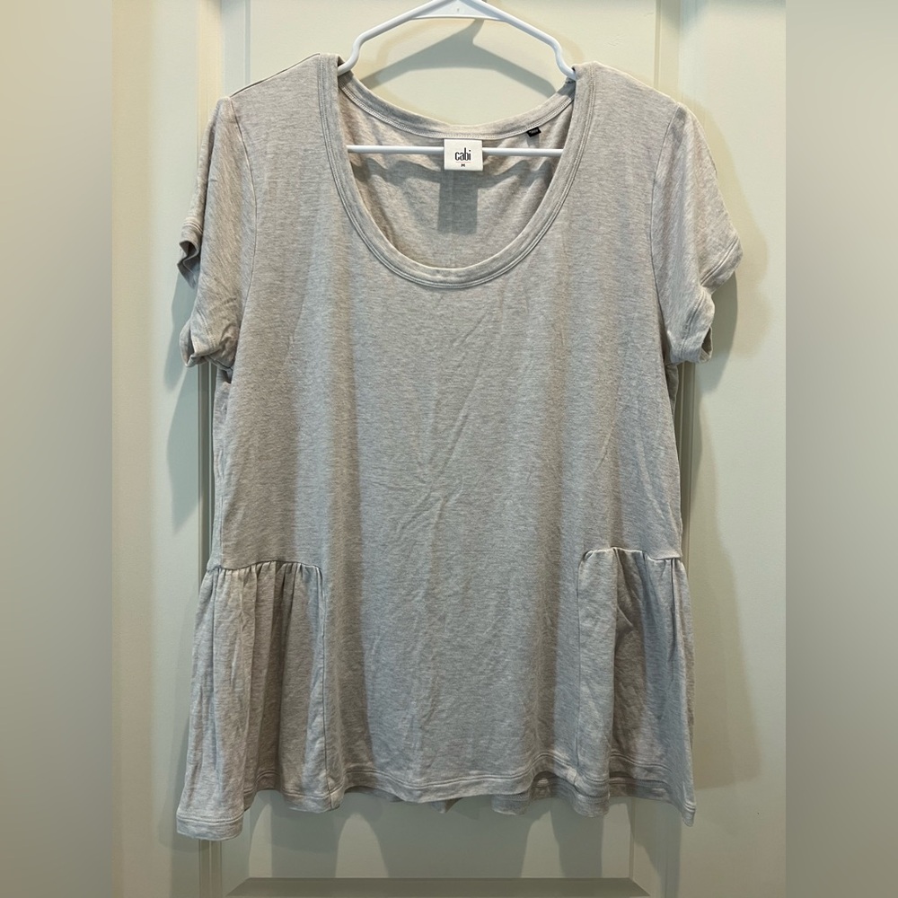 CAbi Oatmeal Relaxed Short Sleeve T-Shirt